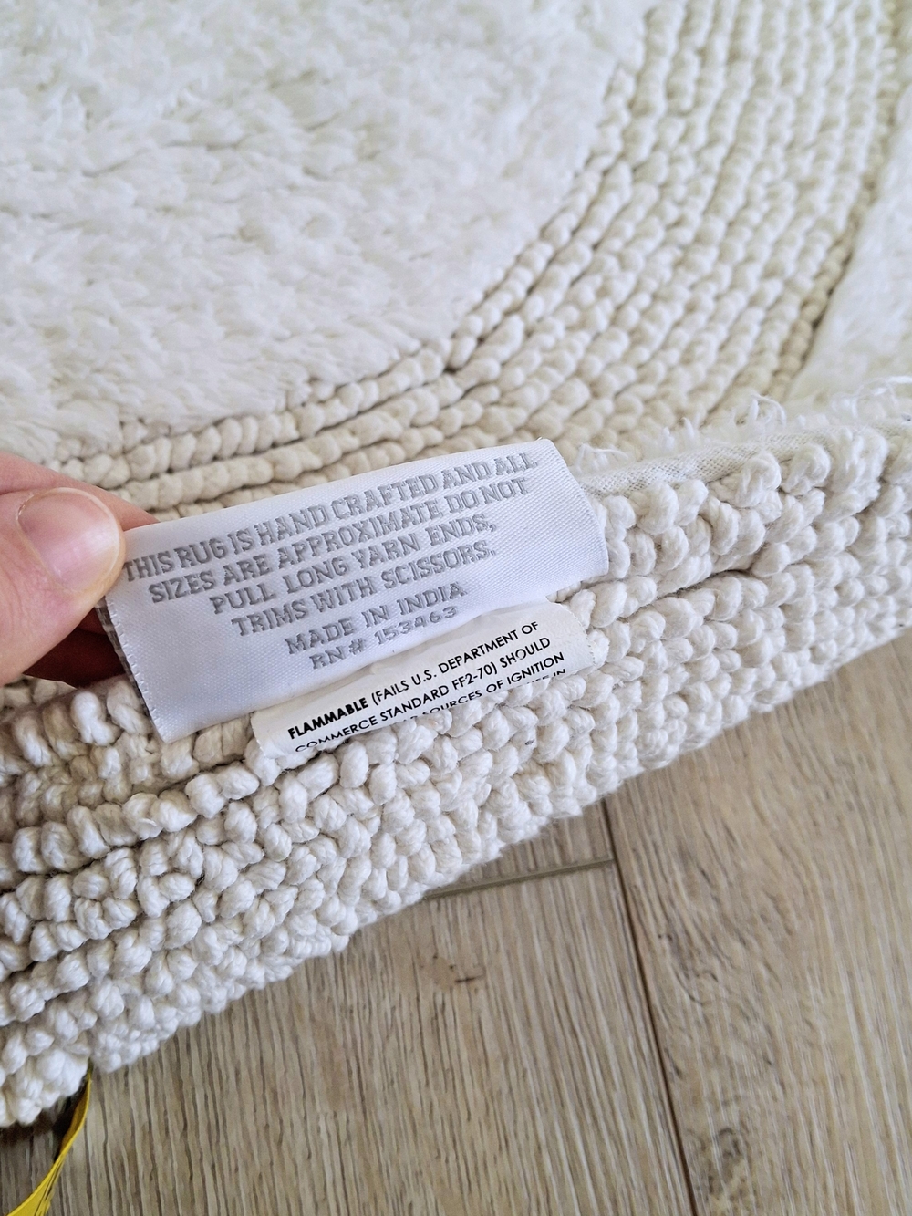 Handcrafted Cotton Double Ruffle Oval Bath Rug Runner - Picture 6 of 9